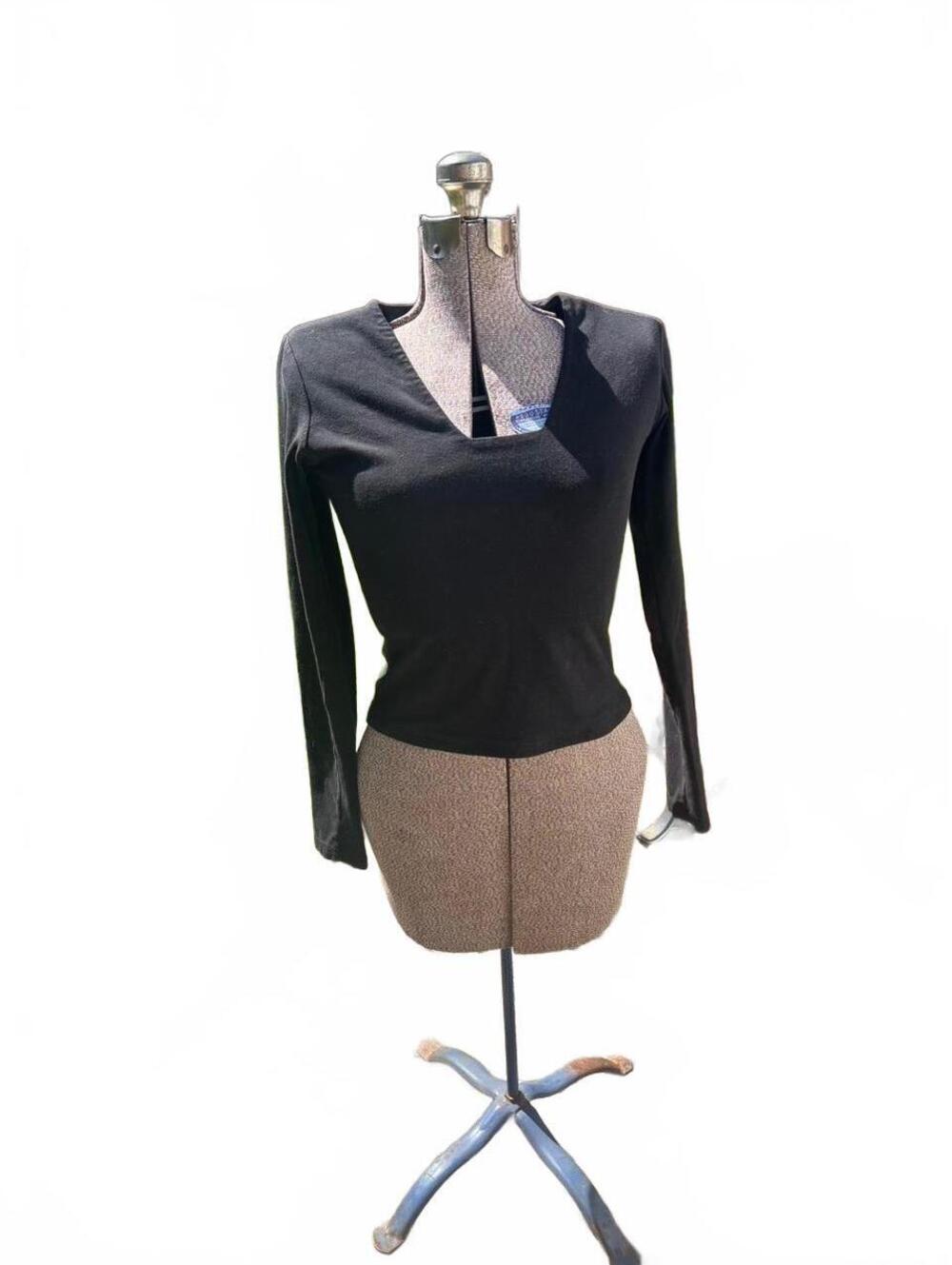 90s Moda International long sleeve top with a V-neckline